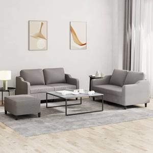 VidaXL 3-delige Loungeset met kussens stof taupe