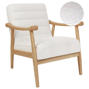 BELIANI Bouclé Fauteuil Gebroken wit LEKNES