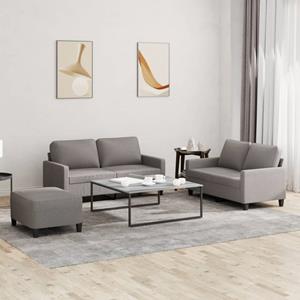 VidaXL 3-delige Loungeset met kussens stof taupe