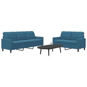 VidaXL 2-delige Loungeset met kussens fluweel blauw