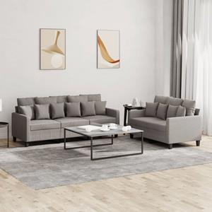 VidaXL 2-delige Loungeset met kussens stof taupe