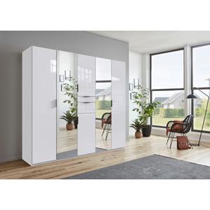 Wimex Draaideurkast Moldau TOPSELLER Drehtürenschrank Garderobe met 2 spiegeldeuren en accessoire lade, 225 cm of 270 cm breed