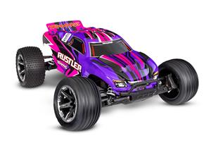 Traxxas Rustler XL-5 HD Electro Truggy RTR incl. accu en USB-C lader - Roze