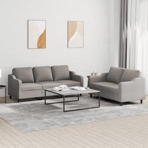 VidaXL 2-delige Loungeset met kussens stof taupe