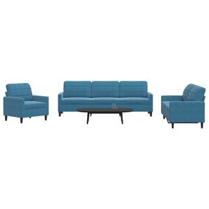 VidaXL 4-delige Loungeset met kussens fluweel blauw