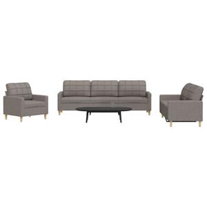 VidaXL 3-delige Loungeset stof taupe