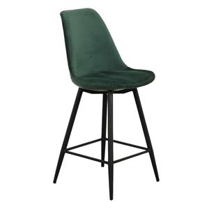 Industrielemeubelshop Leaf barkruk velvet (laag) - emerald groen