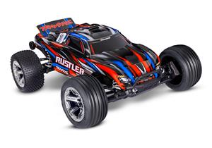 Traxxas Rustler 2WD BL-2S HD Brushless RTR - Rood - Nu Tijdelijk inclusief TRX-2985-2S powerpack