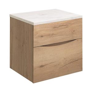 Crosswater Glide II Wastafelonderkast - 50x45x52cm - 2 lades - greeploos - windsor oak GL5000D2WO