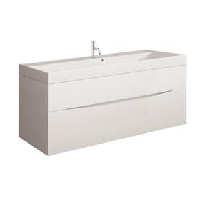 Crosswater Glide II Wastafelonderkast - 100x45x52cm - 2 lades - greeploos - Wit glans GL1000D2WG