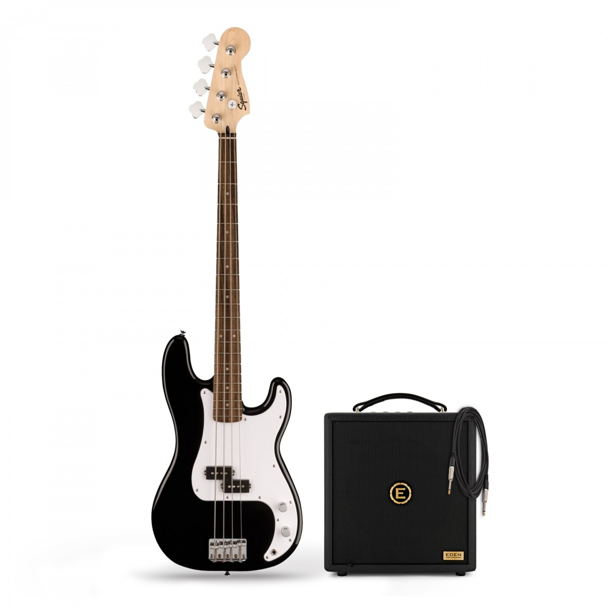 Squier Sonic Precision Bass LRL Black & Eden Orbiter 8 Bass Combo Amp