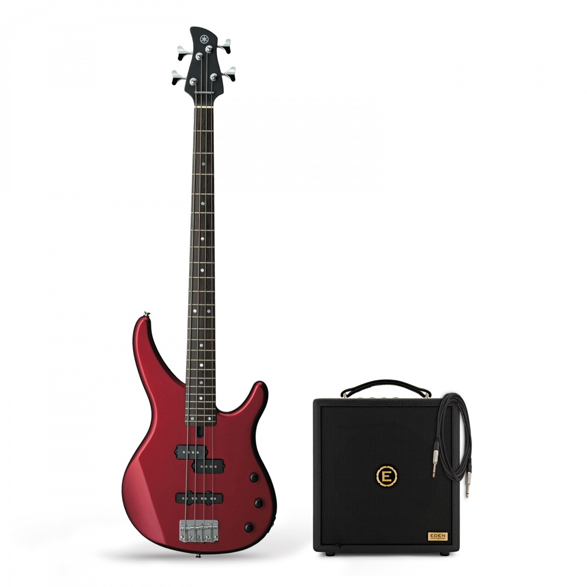 Yamaha TRBX174 Electric Bass Guitar Red Metallic & Eden Orbiter 8 Combo Amp