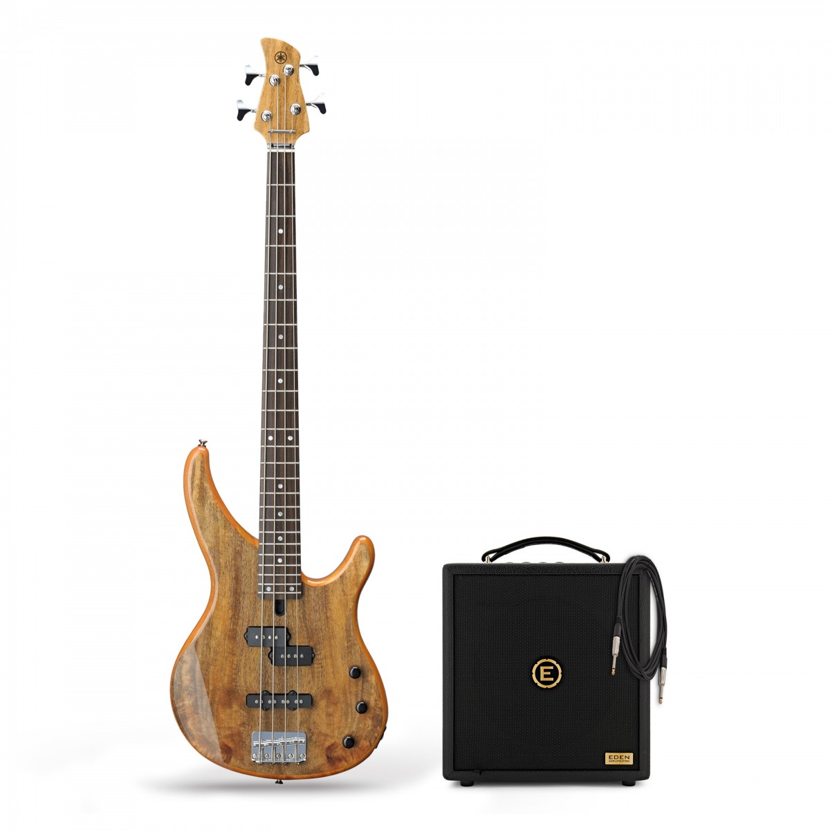 Yamaha TRBX174EW Mango Wood Bass Natural & Eden Orbiter 8 Combo Amp