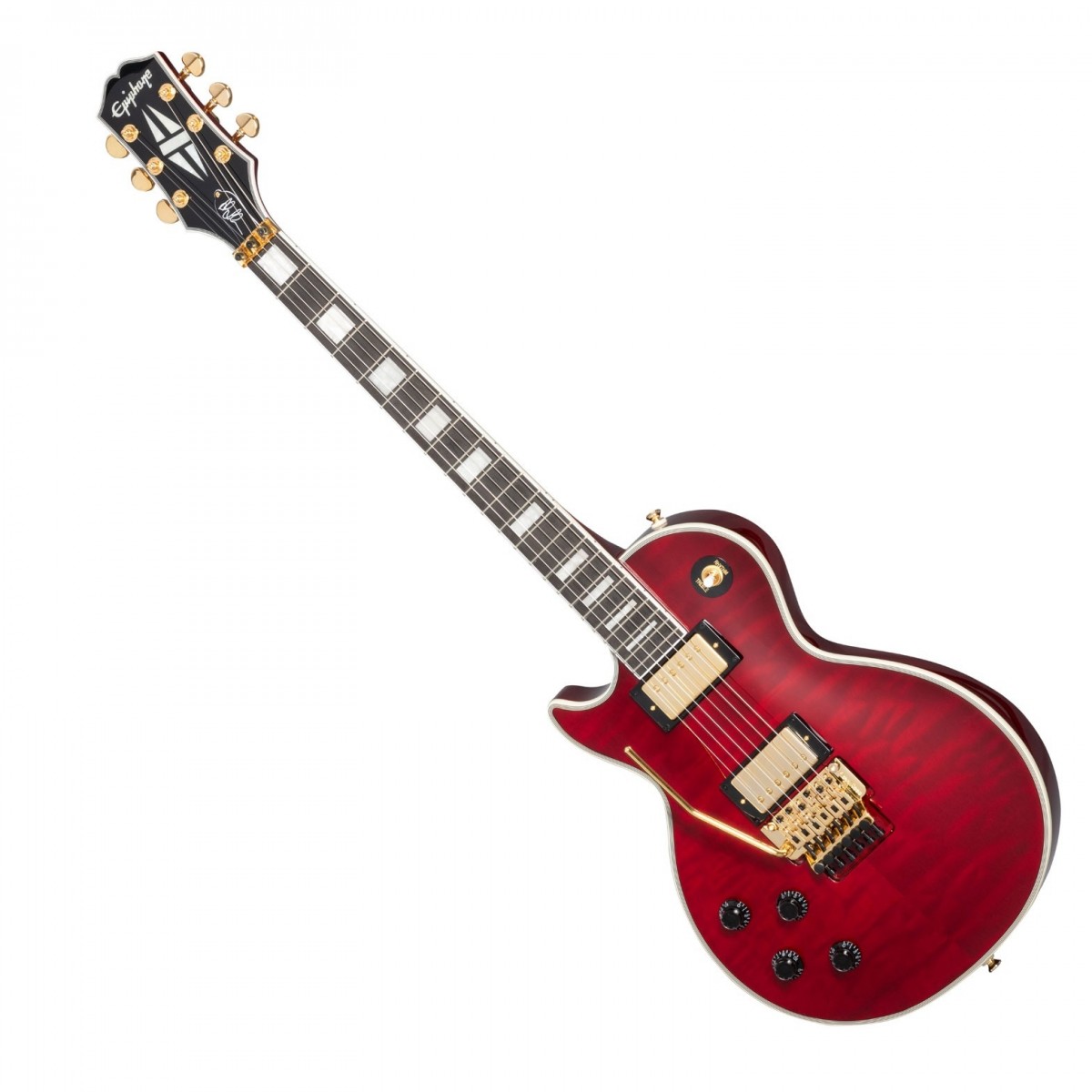 Epiphone Alex Lifeson Les Paul Custom Axcess Quilt Left-handed Ruby