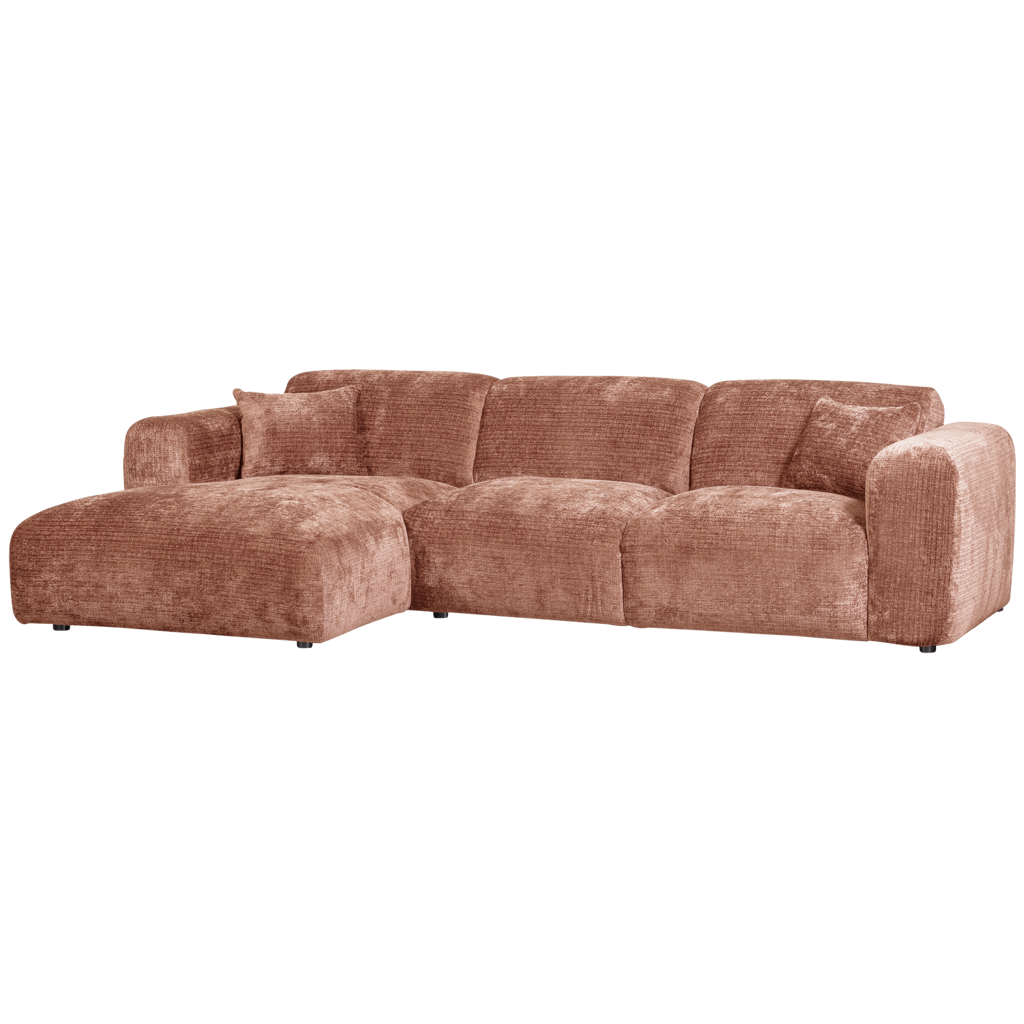 WOOOD Cloud Chaise Longue Links Geweven Chenille Terra