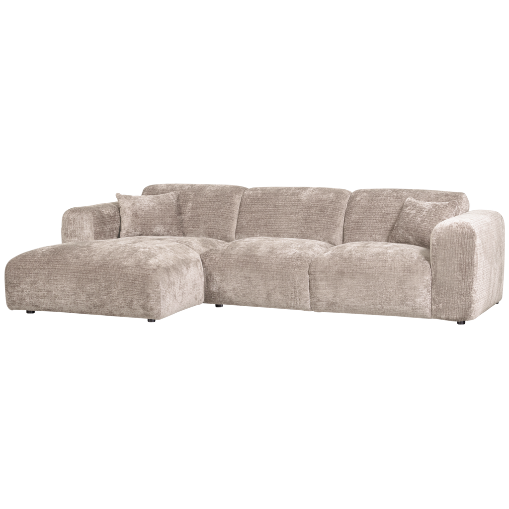 WOOOD Cloud Chaise Longue Links Geweven Chenille Naturel