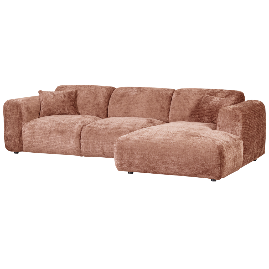 WOOOD Cloud Chaise Longue Rechts Geweven Chenille Terra