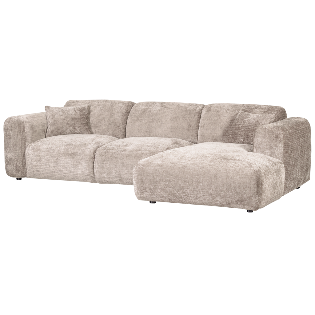 WOOOD Cloud Chaise Longue Rechts Geweven Chenille Naturel