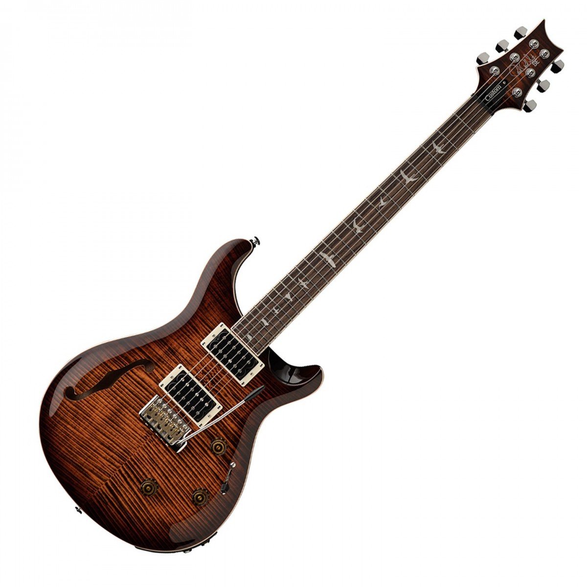 Paul Reed Smith PRS SE Custom 24 Semi-Hollow Piezo Orange Tiger Smokeburst