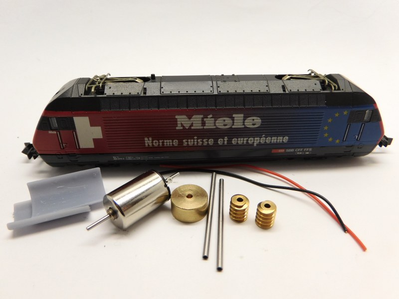 Crazytoys micromotor NH013C motor ombouwset voor Hobbytrain / Kato SBB Re 4/4 460, BLS Re 4/4 465