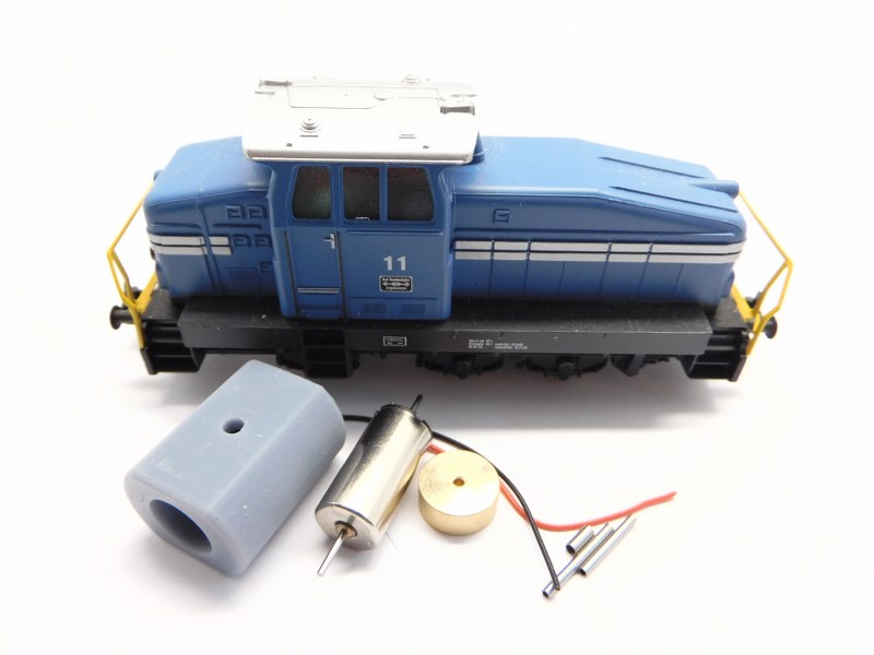 Crazytoys micromotor HMT011F motor ombouwset voor Märklin Trix H0 BR 89, BR 98, DHG 500 (DB, Privat, SBB, VTG) , DHG 700, Gp (DSB), KLVM (Circus), Reeks 8000 (SNCB), U43, V5 (SJ)