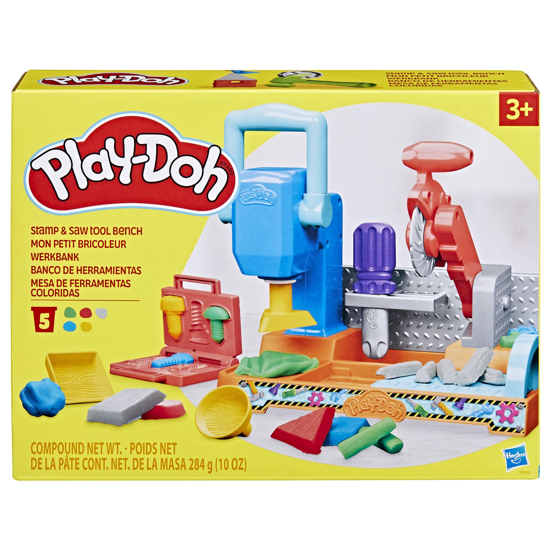 Hasbro Play-Doh Stamp & Saw Tool Bench Preschool Toy for Boys & Girls 3+