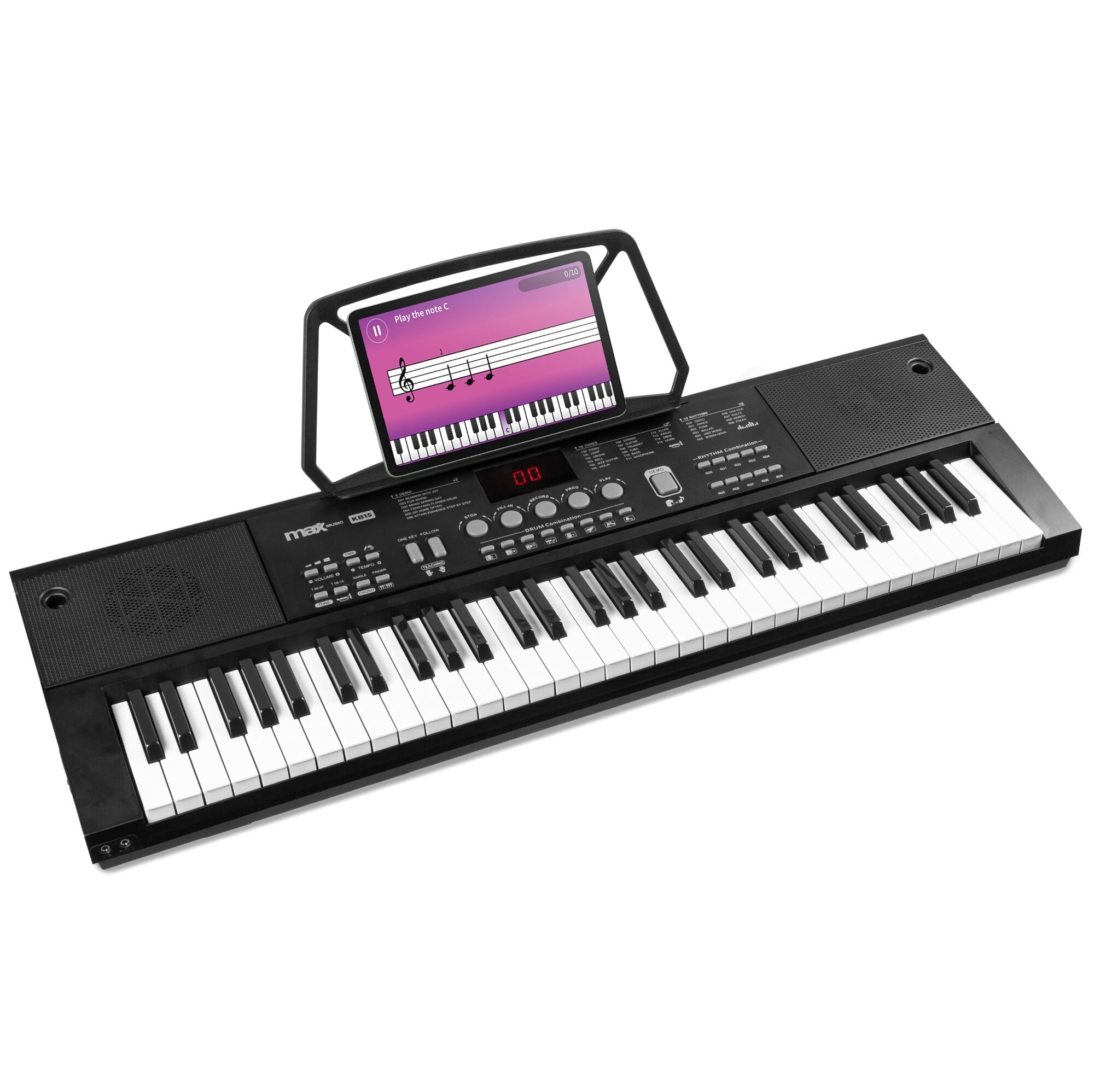 MAX Retourdeal -  KB15 keyboard met 61 toetsen voor beginners -