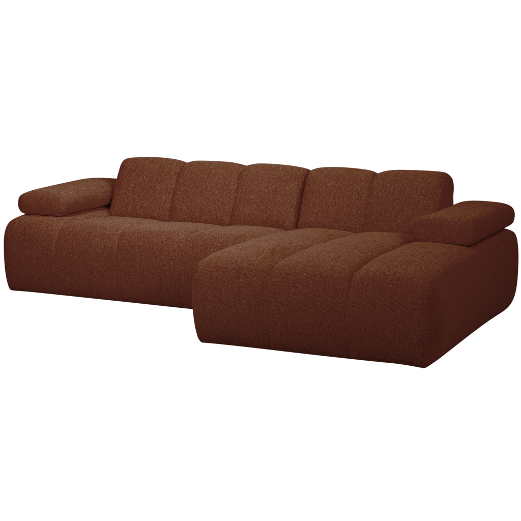 WOOOD-collectie Mojo Chaise Longue Rechts Boucle Roest Bruin Melange