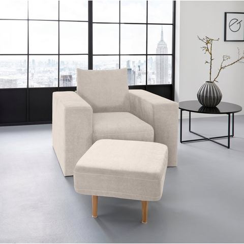 LOOKS BY WOLFGANG JOOP Fauteuil Looksv Aan te passen fauteuil: fauteuil wordt fauteuil met hocker