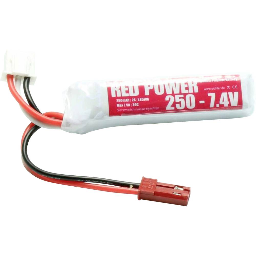 Red Power LiPo accupack 7.4 V 250 mAh Softcase JST