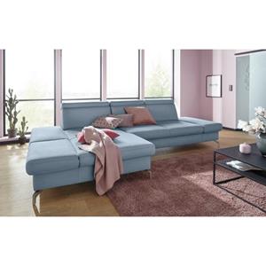 Sit&more Hoekbank Brisbane L-vorm Poothoogte 12 cm, inclusief verstelbare zitdiepte, armleuningen en hoofdeind