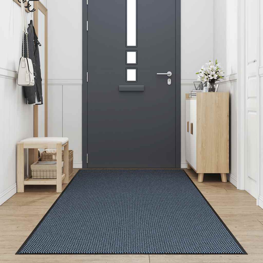 vidaXL Deurmat 115x500 cm blauw