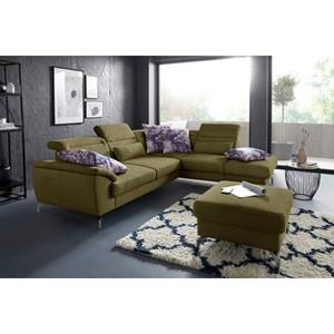 Sit&more Hoekbank Percy L-vorm 12 cm poothoogte, zitdiepteverstelling, naar keuze in 2 pootkleuren