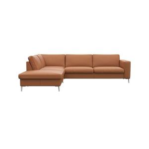FLEXLUX Hoekbank Fiore, L-vorm brede armleuningen, aluminium poten