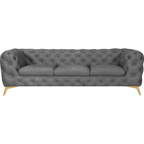 Leonique Chesterfield-bank Glynis luxueuze capitonnage, moderne chesterfield look, kleur van de poten ter keuze