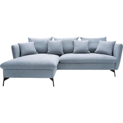 Andas Hoekbank Livorno Slaapfunctie en bedlade (139/224 cm), fluweel, structuur, geweven stof