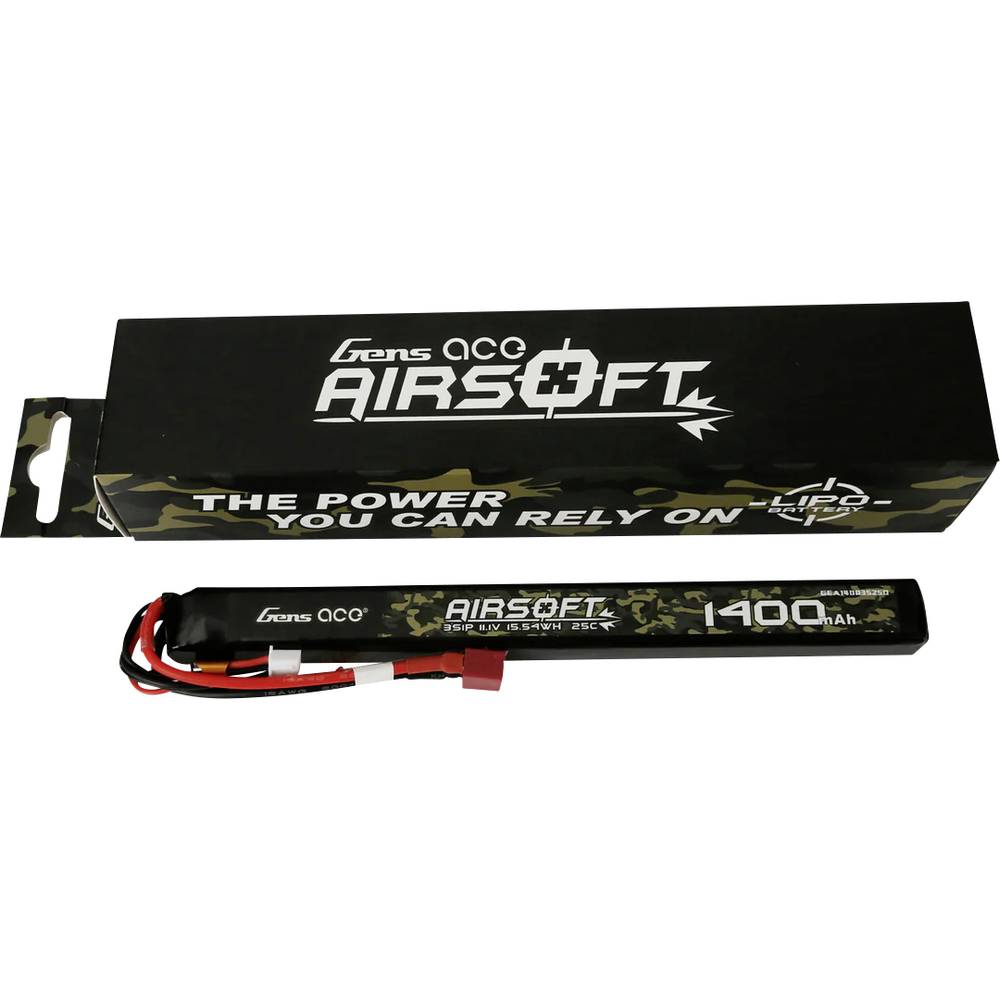 Gens ace LiPo accupack 11.1 V 1400 mAh Aantal cellen: 3 25 C Flat T-stekkers