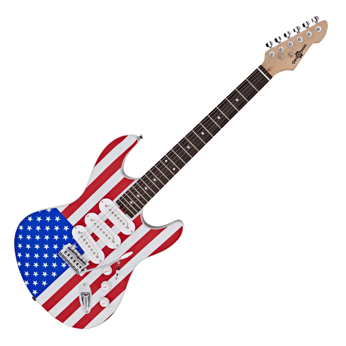 Gear4Music LA Elektrische Gitaar van  Stars and Stripes