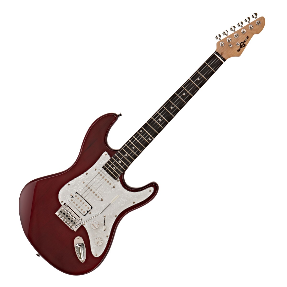 Gear4Music LA Select Elektrische Gitaar HSS van  Trans Red