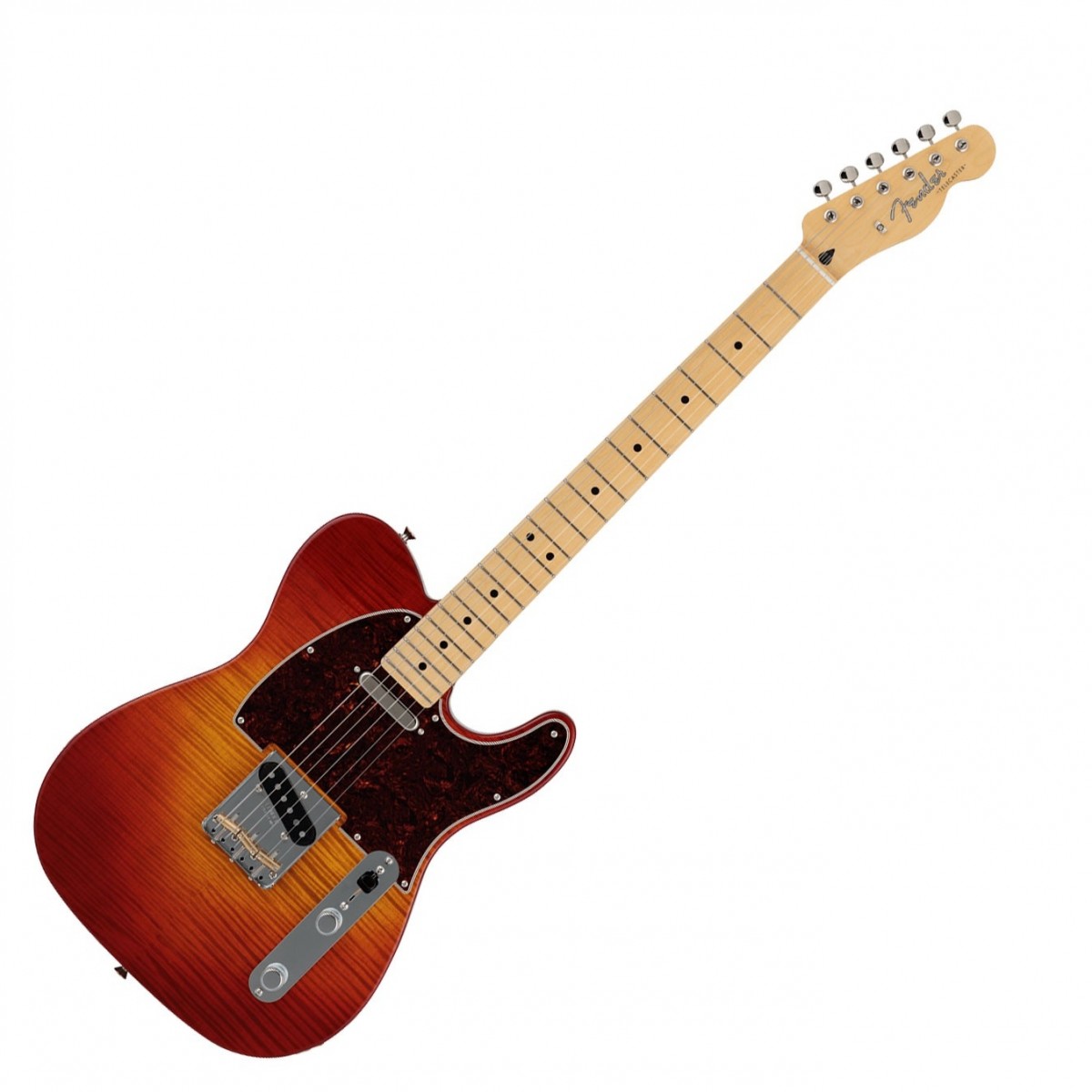 Fender 2024 Collection Made in Japan Hybrid II Telecaster MN Flame Sunset Orange Transparent