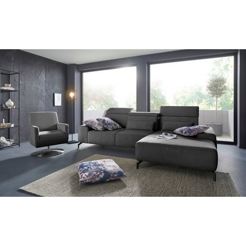 Sit&more Hoekbank Gizeh L-vorm Poothoogte 15 cm, inclusief zitdiepteverstelling en verstelbare hoofdsteun