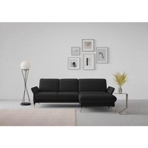 Sit&more Hoekbank Fashion L-vorm naar keuze met verstelbare hoofdsteun, uittrekzitting, motorisch, nikkel poten