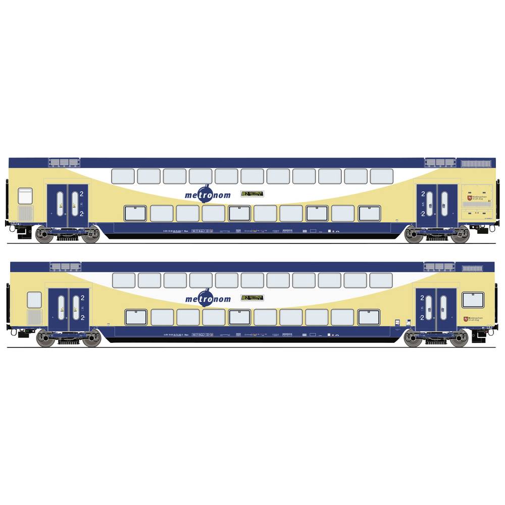 Roco 6220106 H0 2-delige set dubbeldekswagons van de metronoom 2e klas DBPza