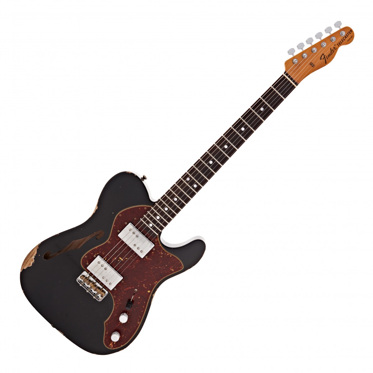Fender Custom Shop 64 Bobbed Telecaster Thinline Relic Faded Black #CZ576345