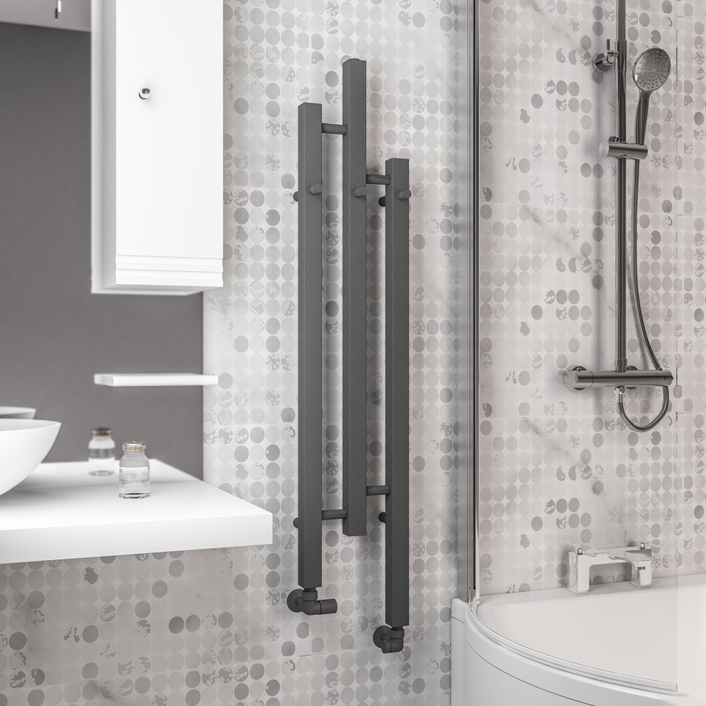 Eastbrook Conwy design radiator 22x120cm 244W antraciet mat
