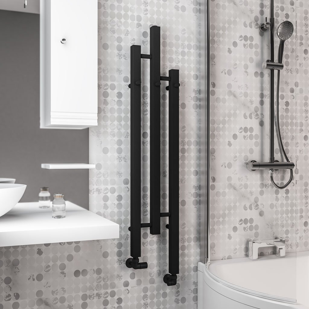 Eastbrook Conwy design radiator 22x120cm 244W zwart mat