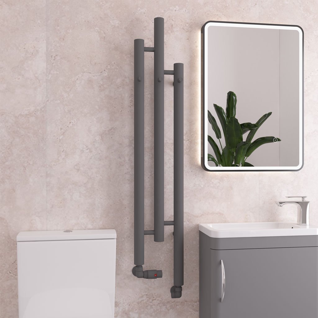 Eastbrook Portchester design radiator 22x120cm 275W antraciet mat