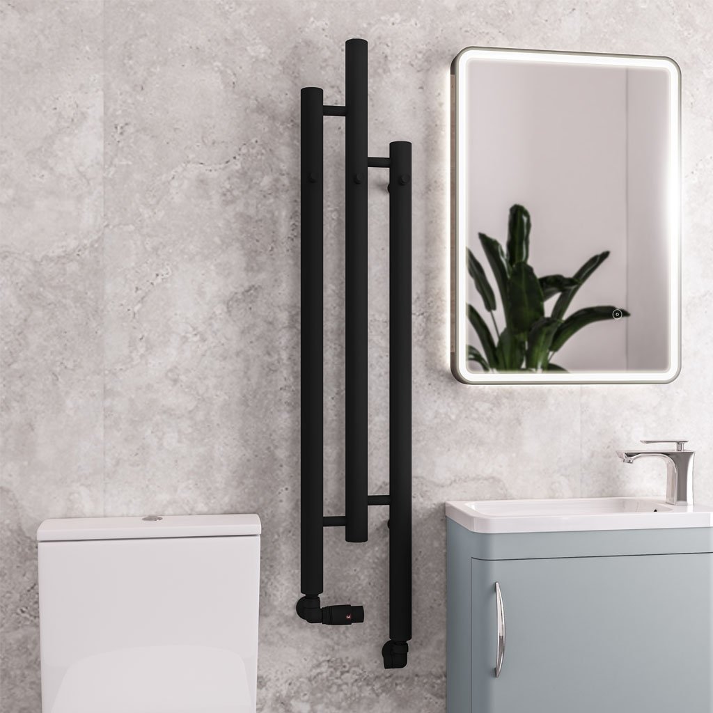 Eastbrook Portchester design radiator 22x120cm 275W zwart mat