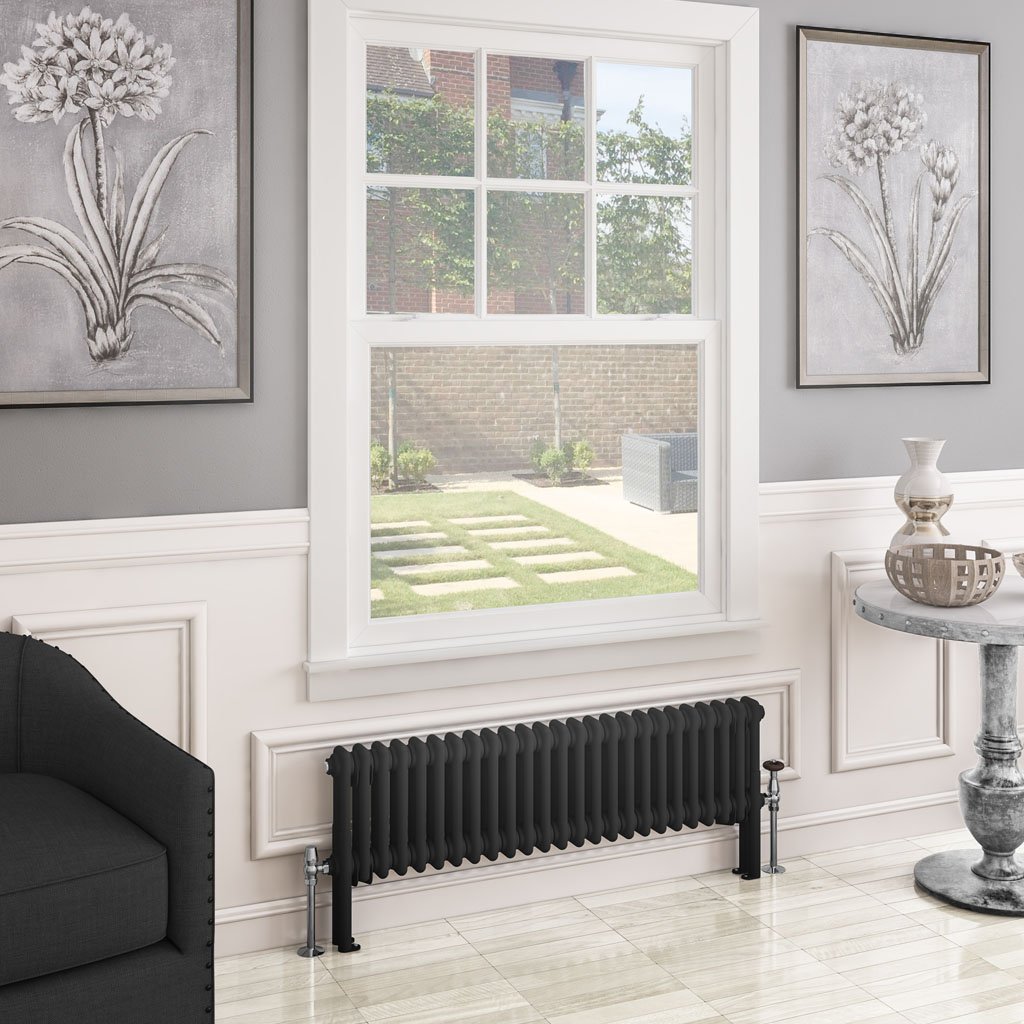 Eastbrook Imperia 2 koloms radiator 115x30cm 875W zwart mat