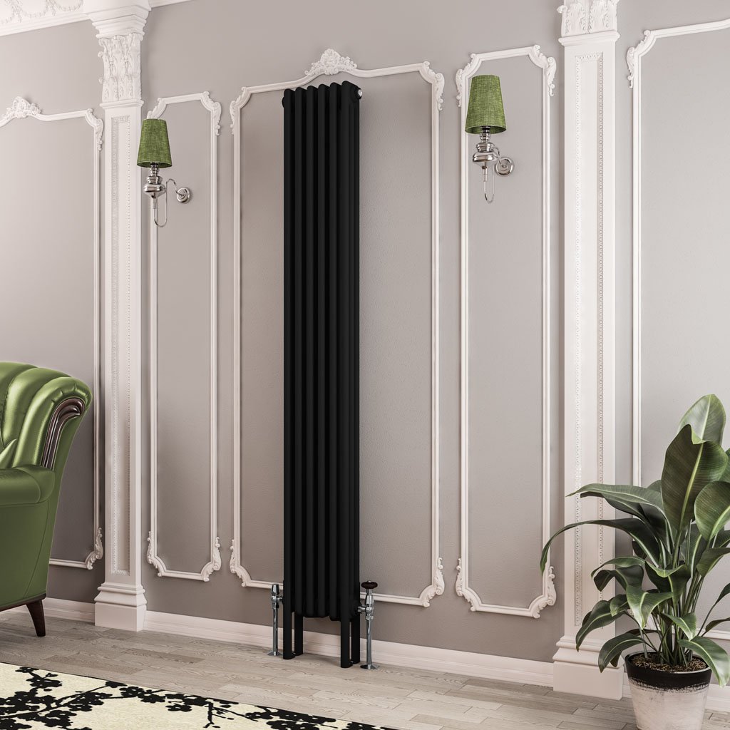 Eastbrook Imperia 3 koloms radiator 30x180cm 1608W zwart mat